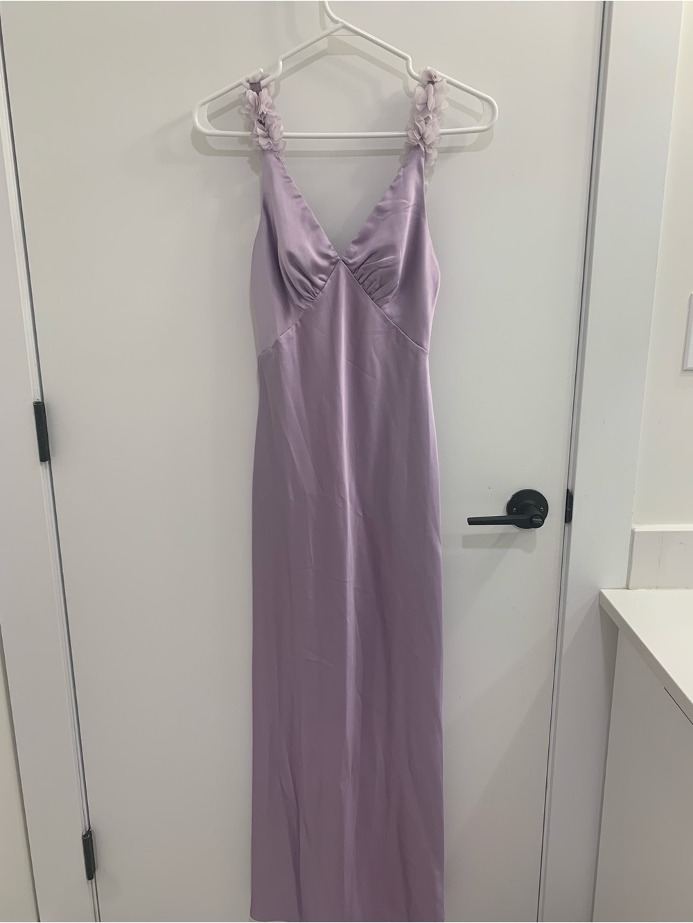 Hello Molly parties in spring satin maxi dress in lilac